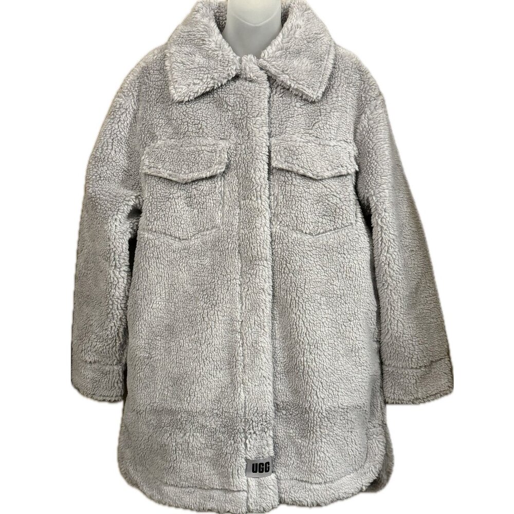 UGG Women's Frankie UGGfluff Shirt Jacket Cloudy Grey XL